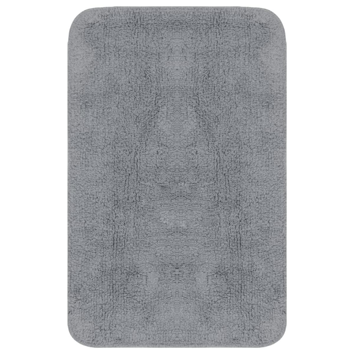 Conjunto de alfombrillas de baño de tela 3 piezas gris