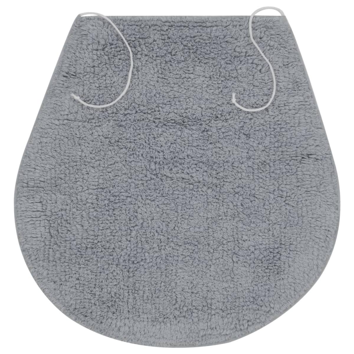 Conjunto de alfombrillas de baño de tela 3 piezas gris