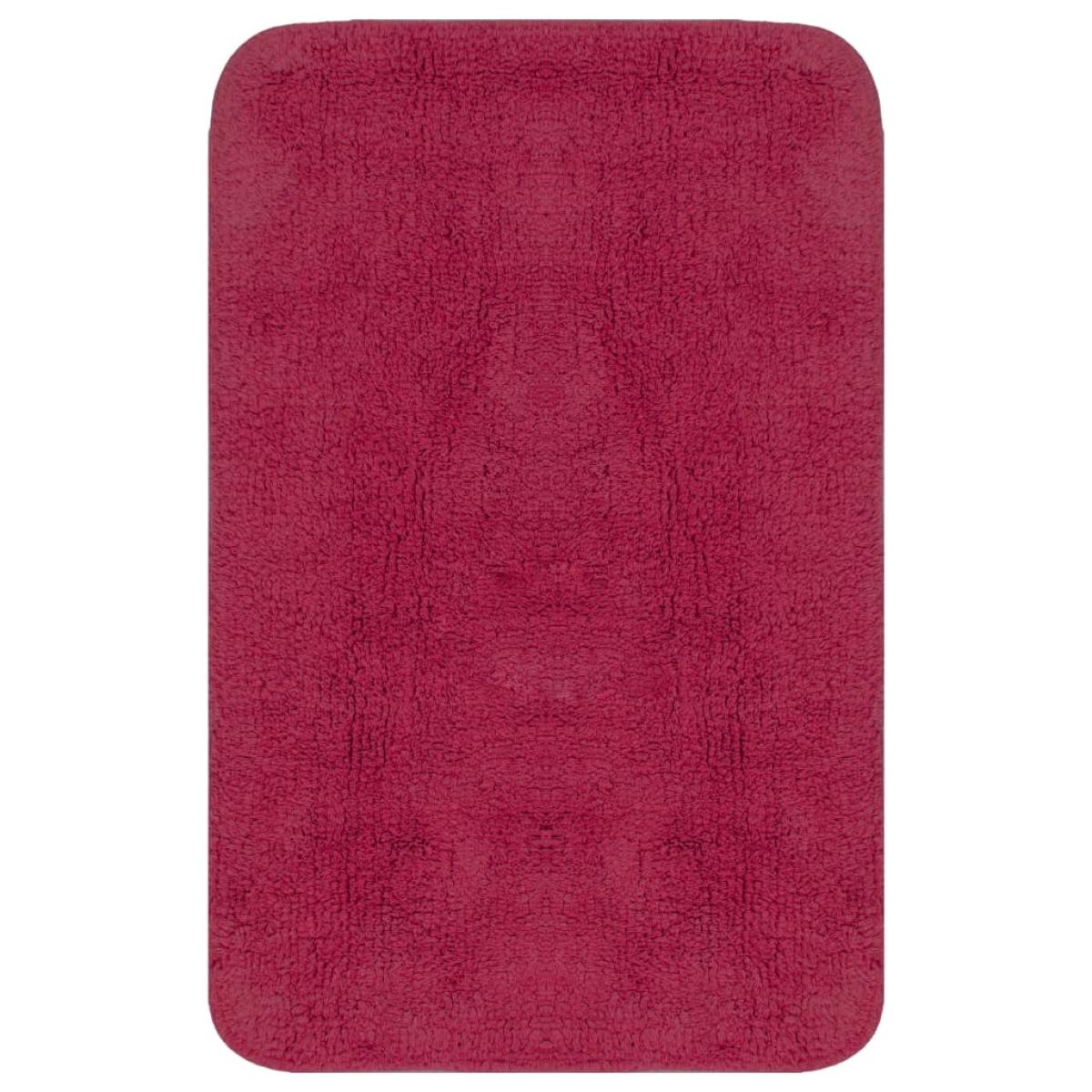 Conjunto de alfombrillas de baño de tela 3 piezas fucsia