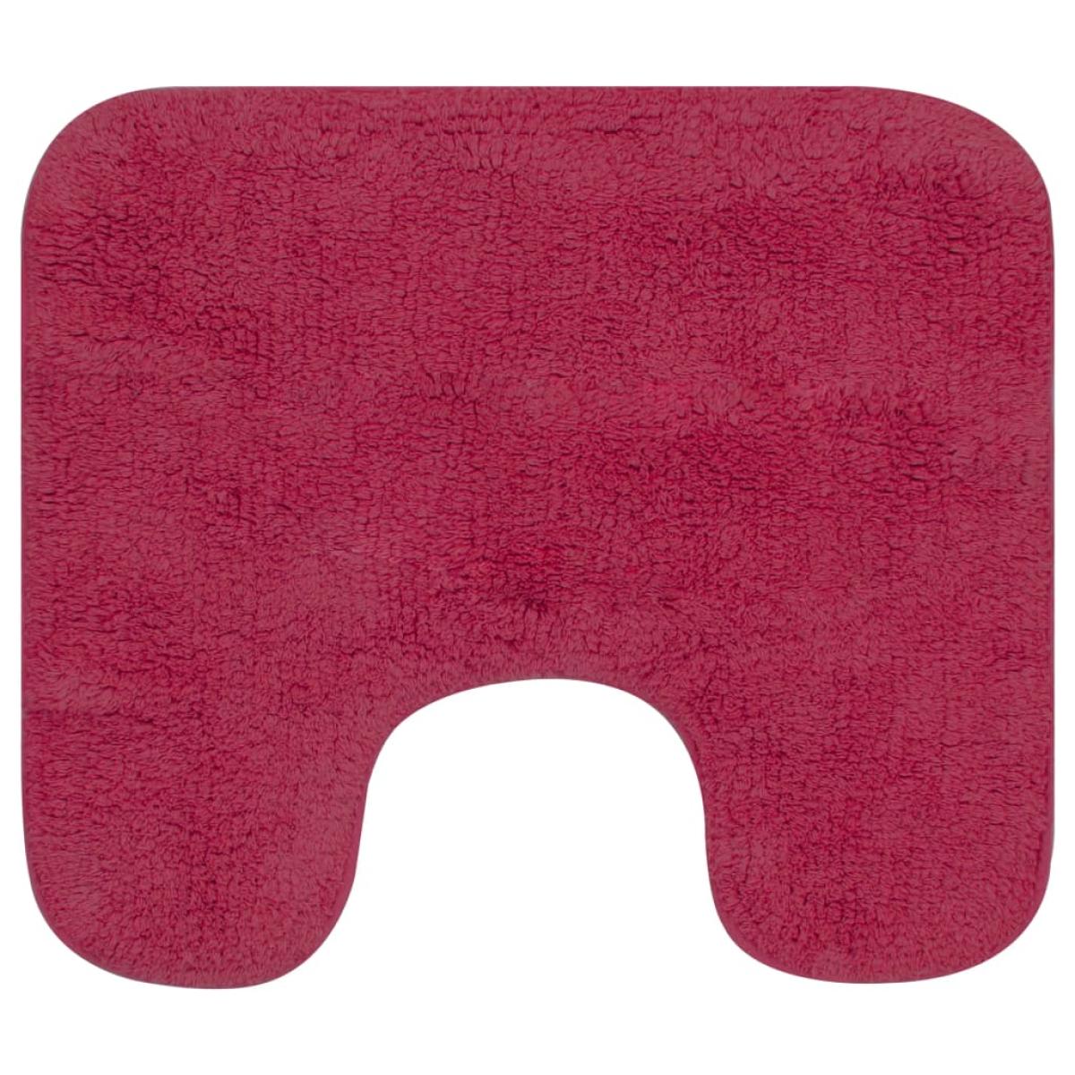 Conjunto de alfombrillas de baño de tela 3 piezas fucsia