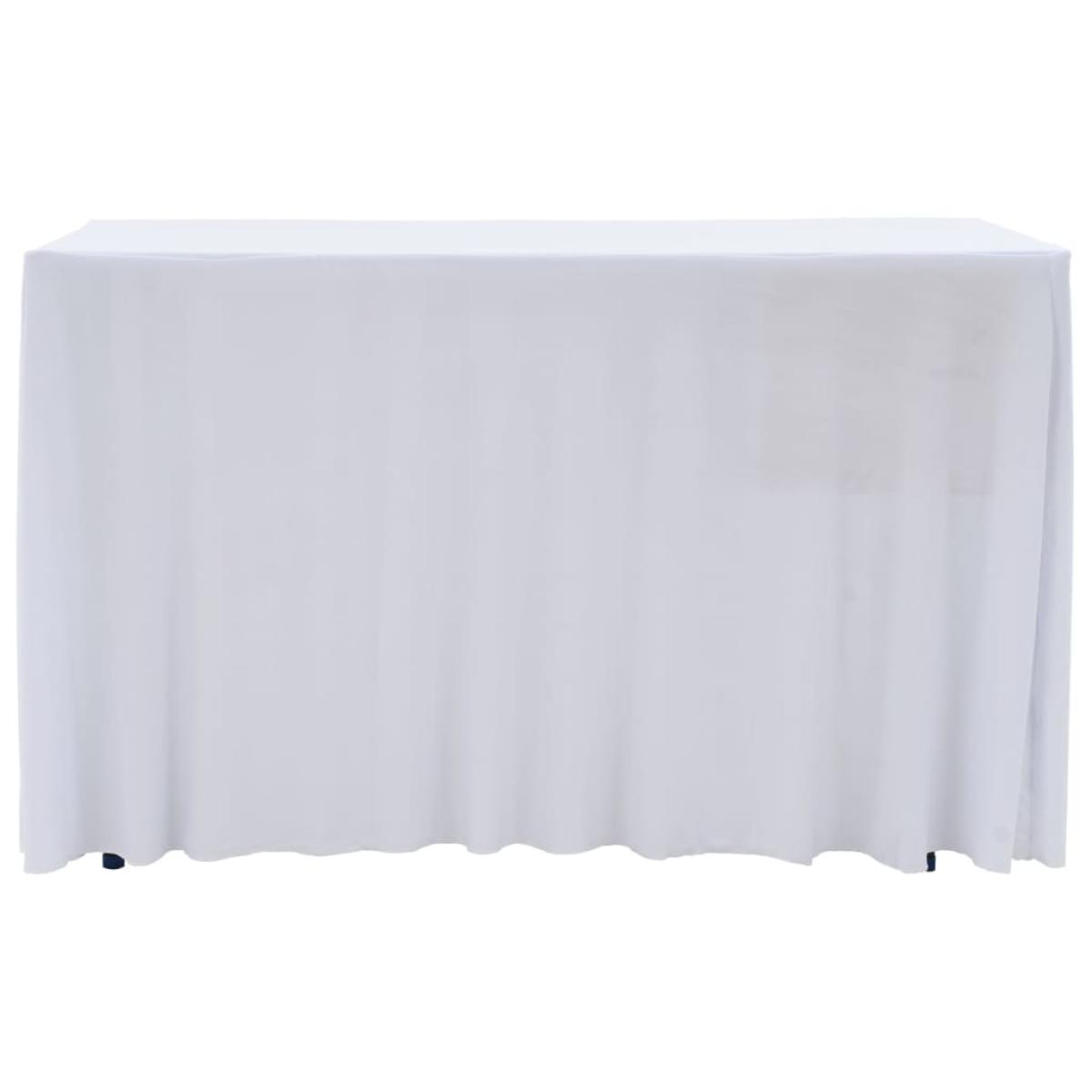 Fundas elásticas de mesa 2 uds con falda 120x60,5x74 cm blanco