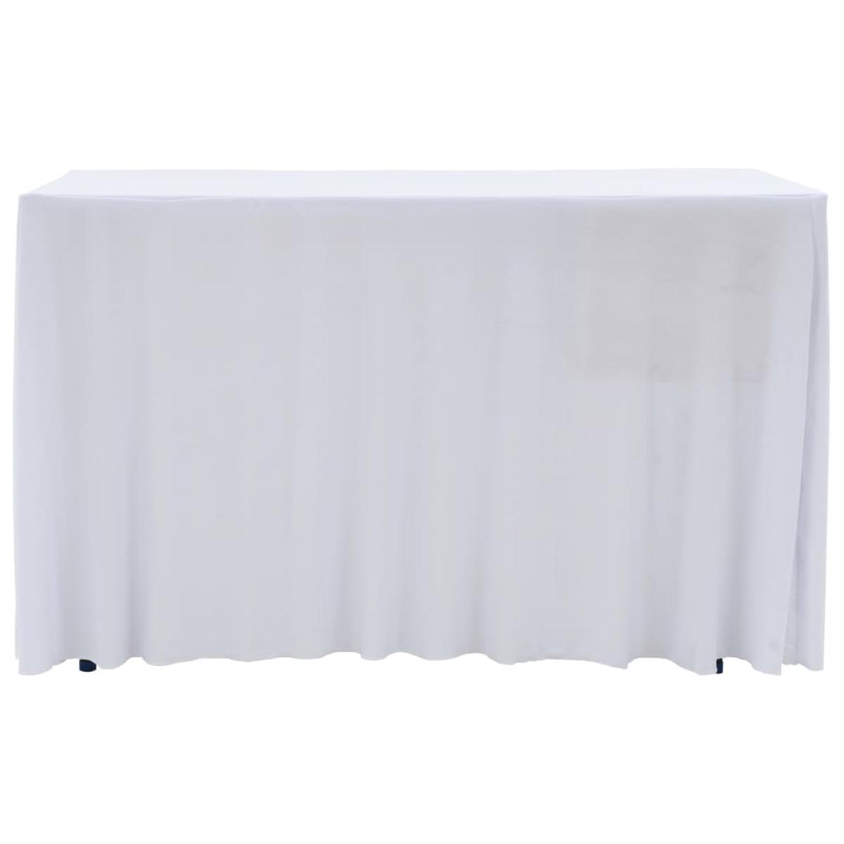 Fundas elásticas para mesa 2 uds con falda 183x76x74 cm blanco