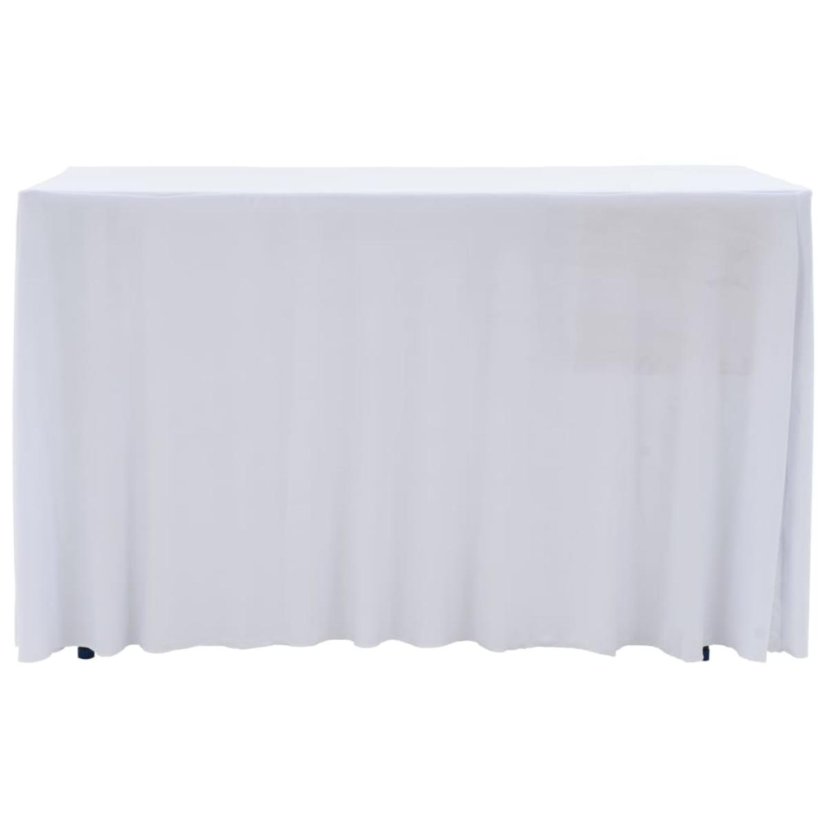 Fundas elásticas para mesa 2 uds con falda 243x76x74 cm blanco