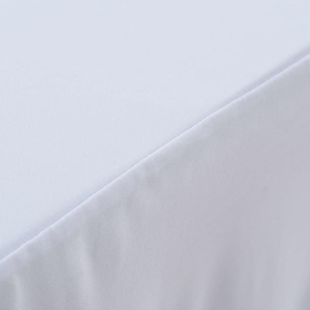 Fundas elásticas para mesa 2 uds con falda 243x76x74 cm blanco