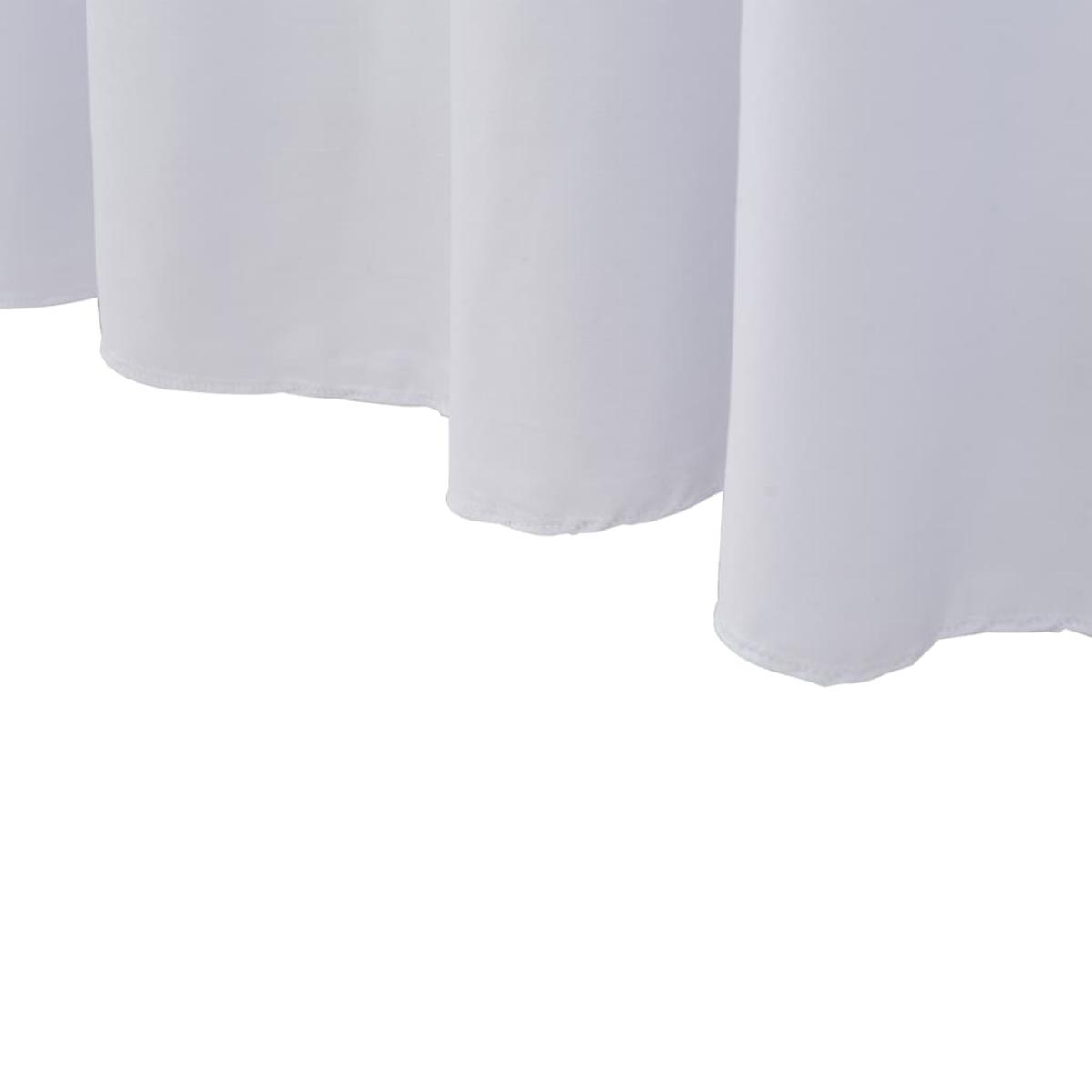 Fundas elásticas para mesa 2 uds con falda 243x76x74 cm blanco