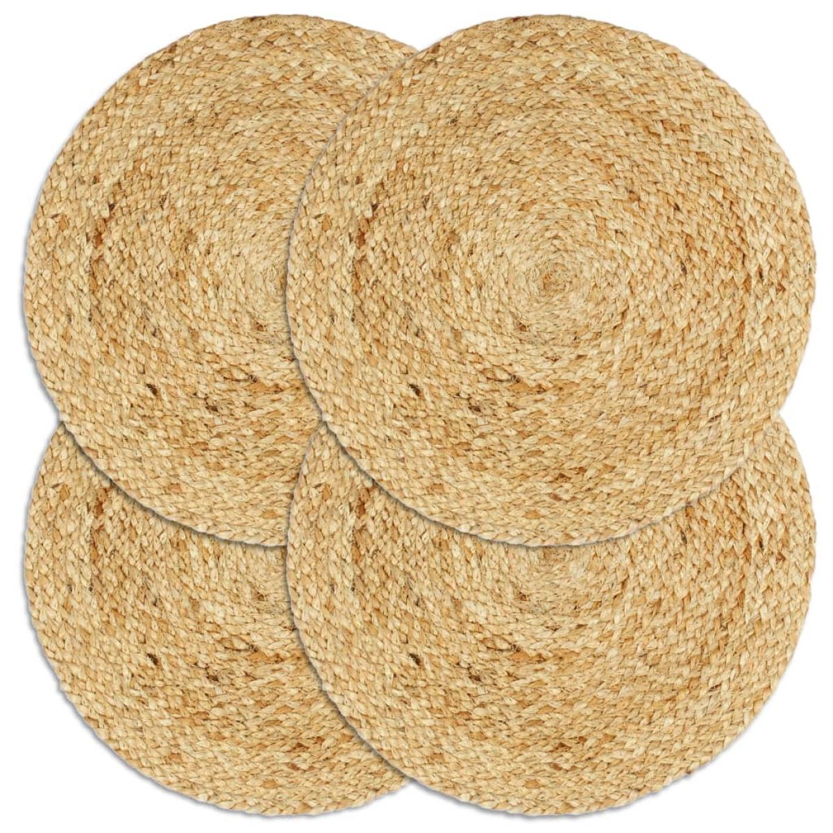 Mantel individual 4 unidades liso redondo yute natural 38 cm