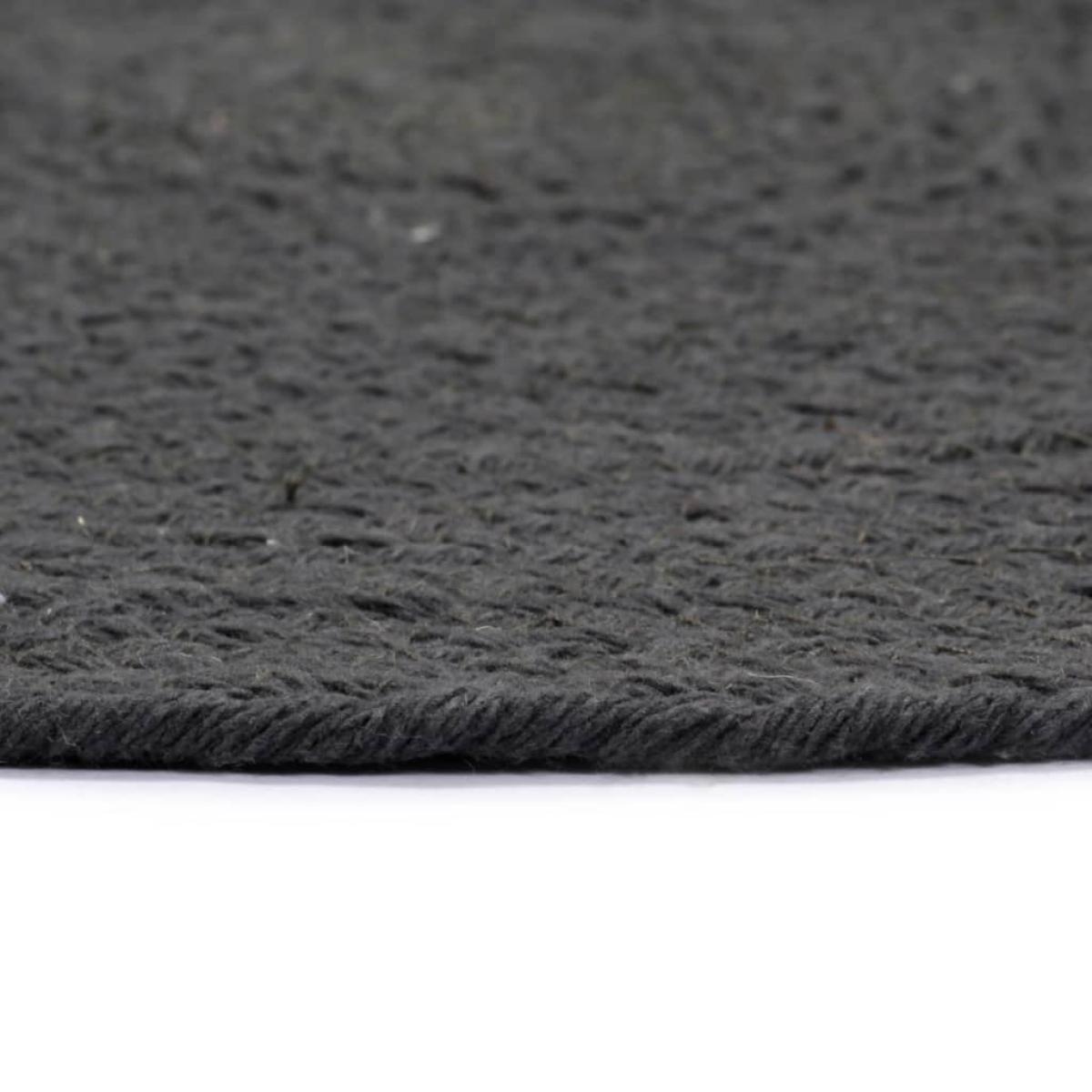 Mantel individual 6 uds liso redondo algodón gris oscuro 38 cm 