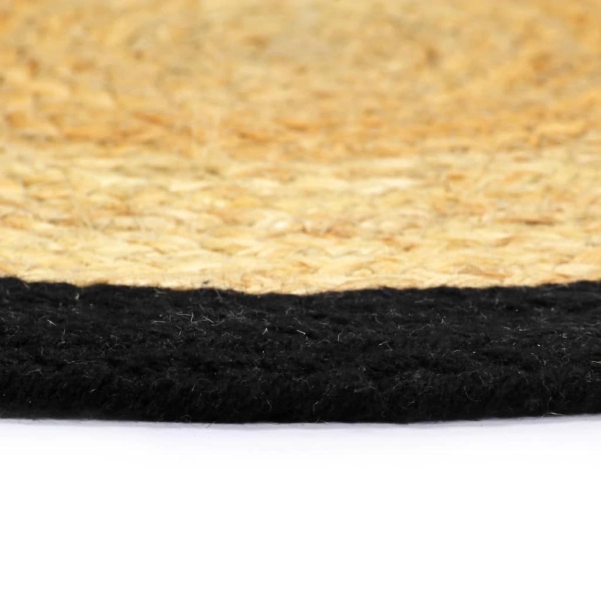 Mantel individual 4 uds yute y algodón natural y negro 38 cm
