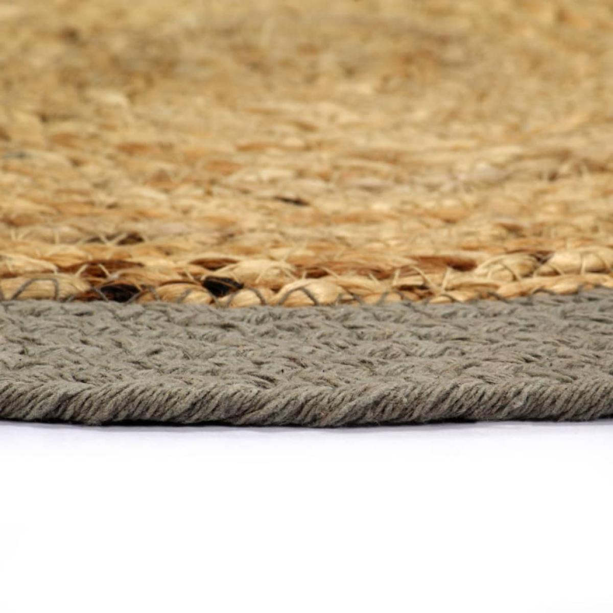 Mantel individual 6 uds yute y algodón natural y gris 38 cm