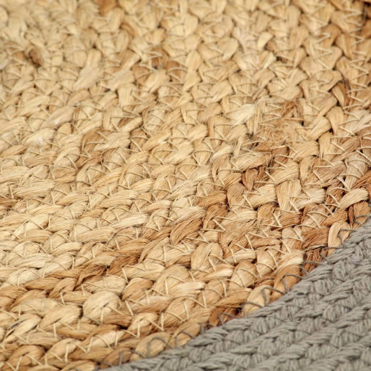 Mantel individual 6 uds yute y algodón natural y gris 38 cm