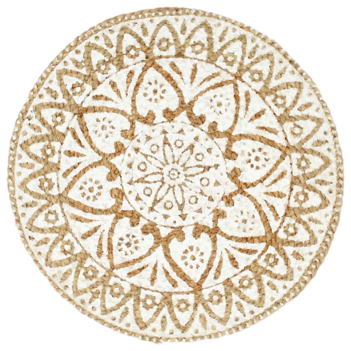 Mantel individual 4 unidades redondo yute blanco 38 cm
