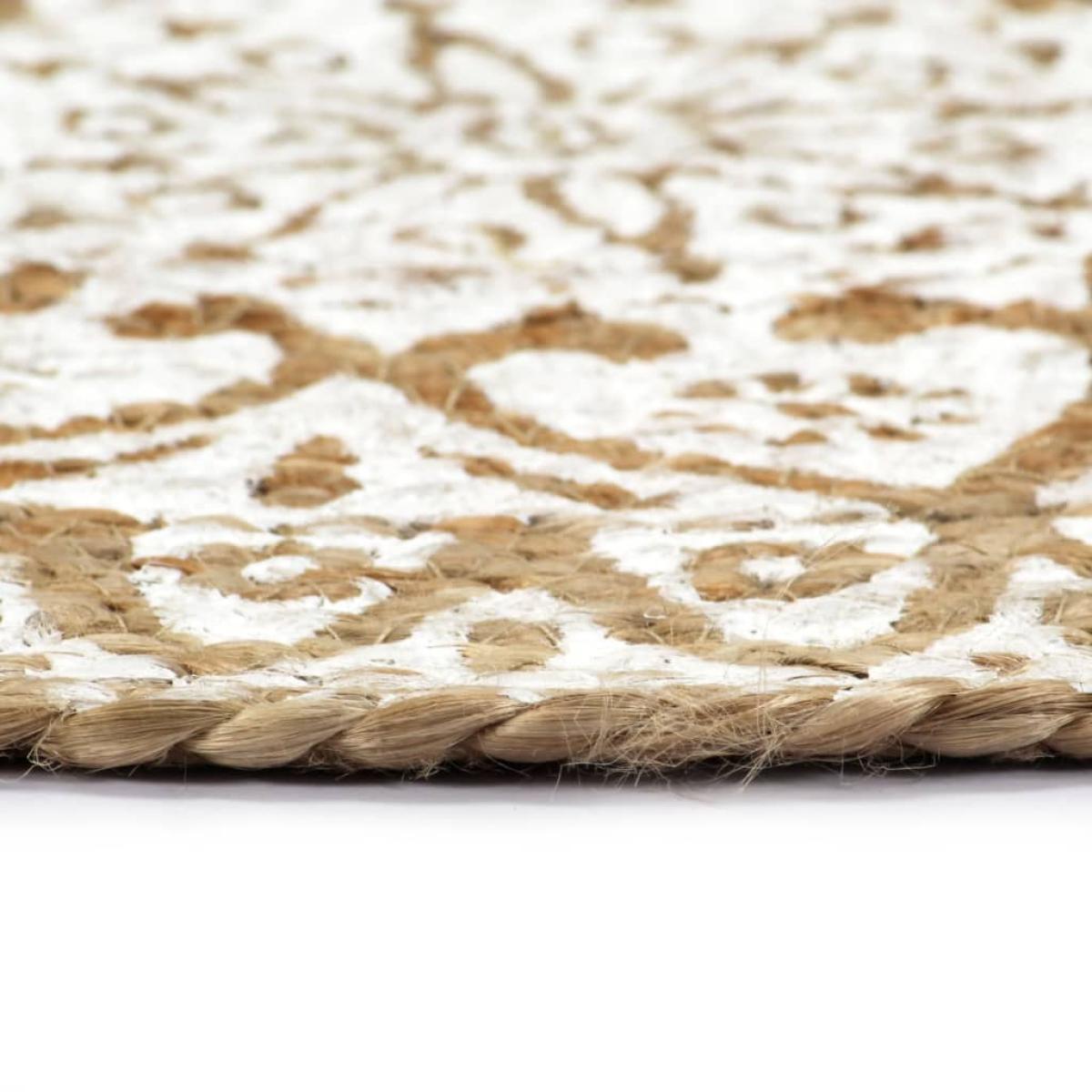 Mantel individual 4 unidades redondo yute blanco 38 cm
