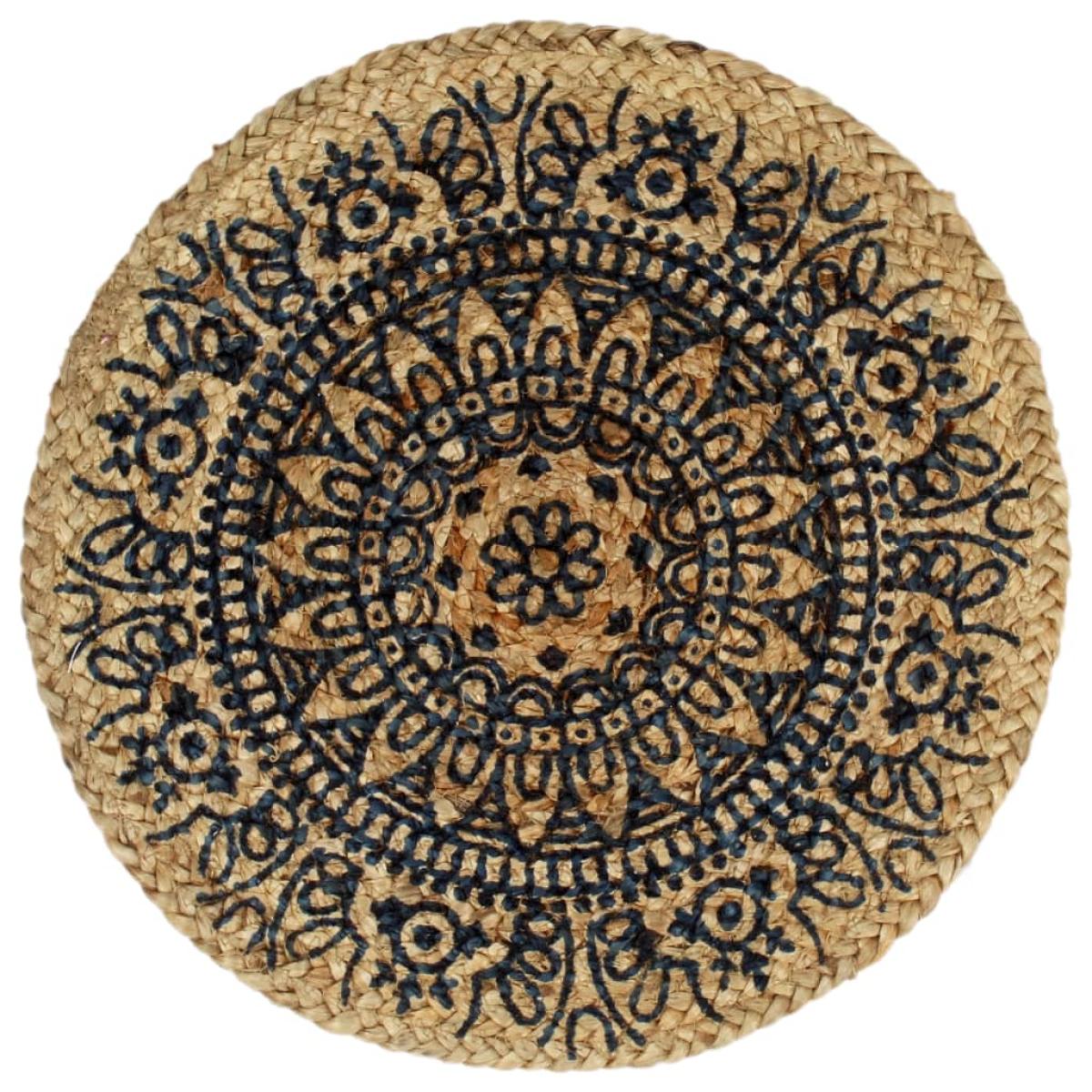Mantel individual 4 unidades redondo yute azul oscuro 38 cm