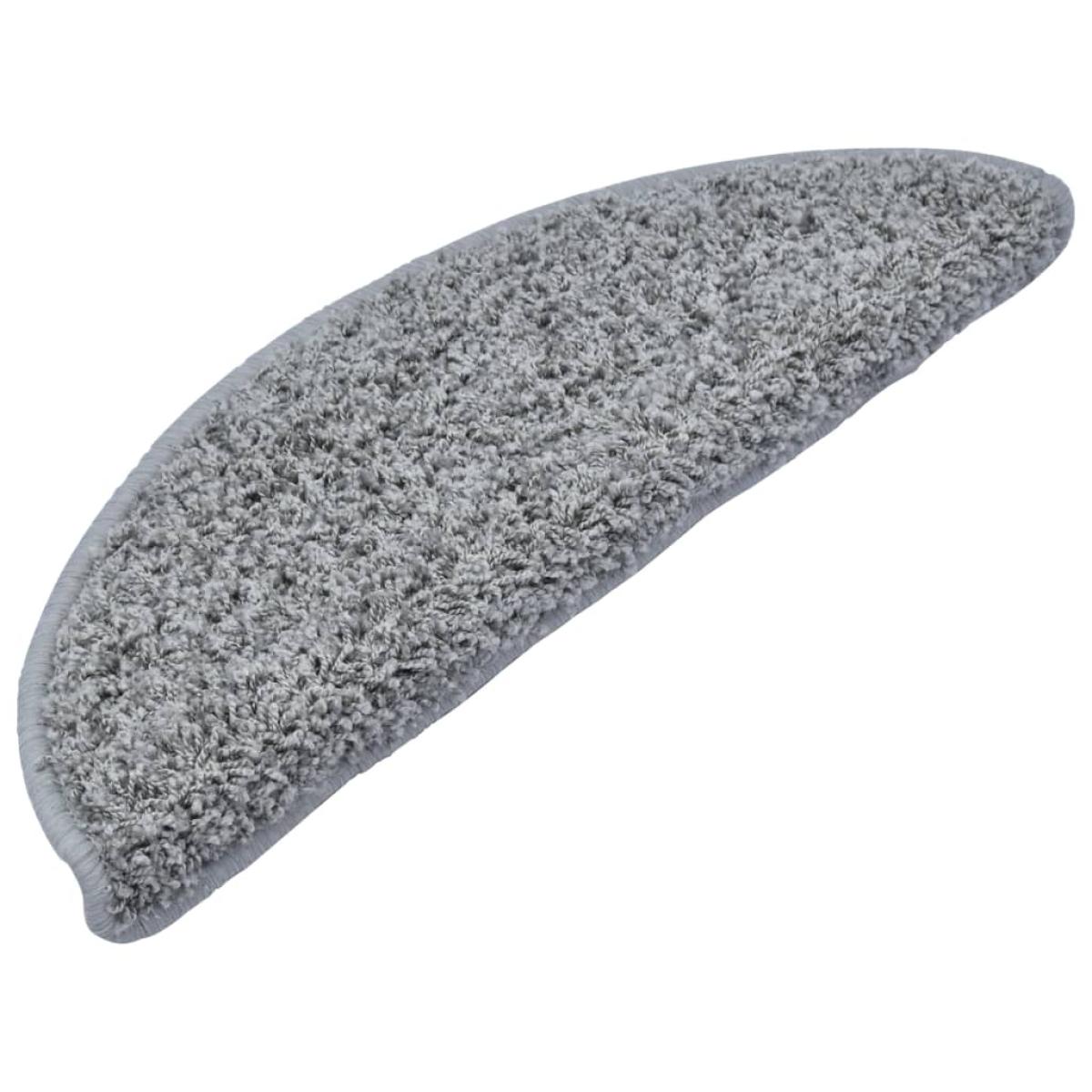 Alfombras de peldaños de escalera 15 uds gris 65x21x4 cm