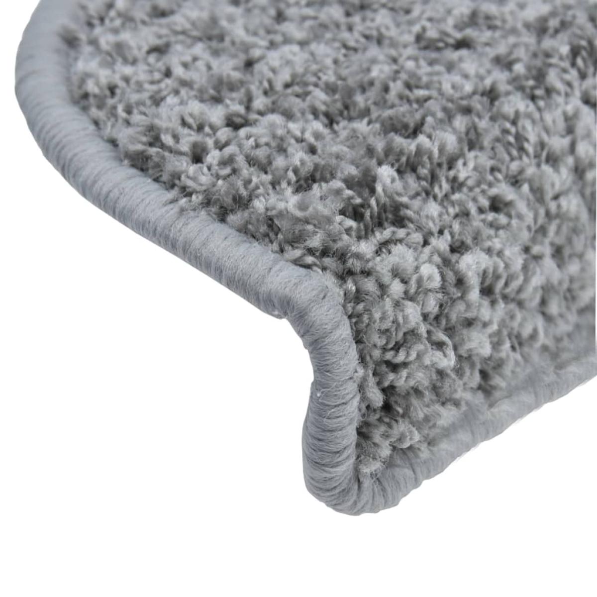 Alfombras de peldaños de escalera 15 uds gris 65x21x4 cm