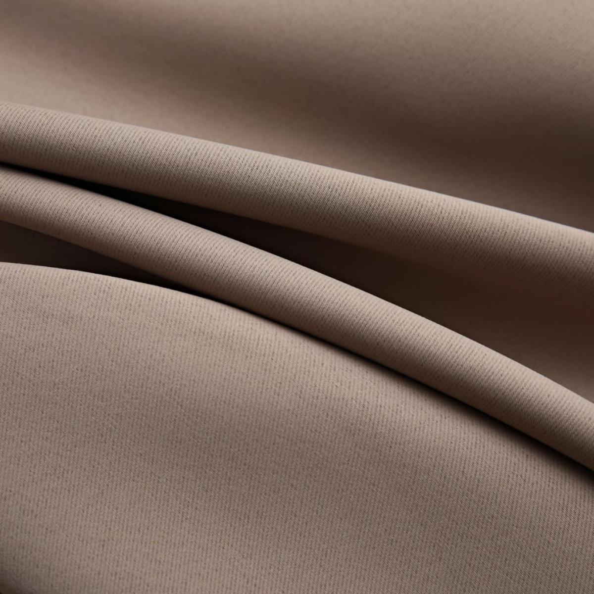 Cortina opaca con anillas de metal gris topo 290x245 cm