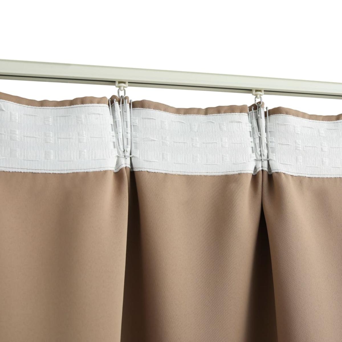 Cortinas opacas con ganchos 2 piezas gris topo 140x175 cm