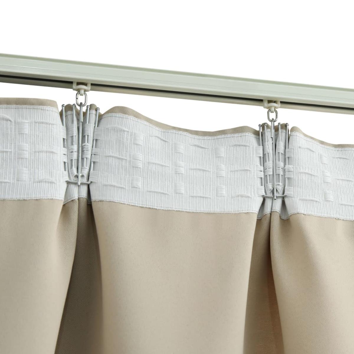 Cortinas opacas con ganchos 2 unidades beige 140x225 cm
