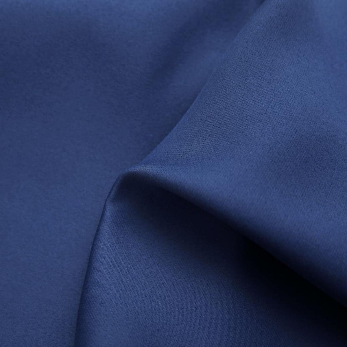 Cortinas opacas con anillas de metal 2 uds azul 140x175 cm