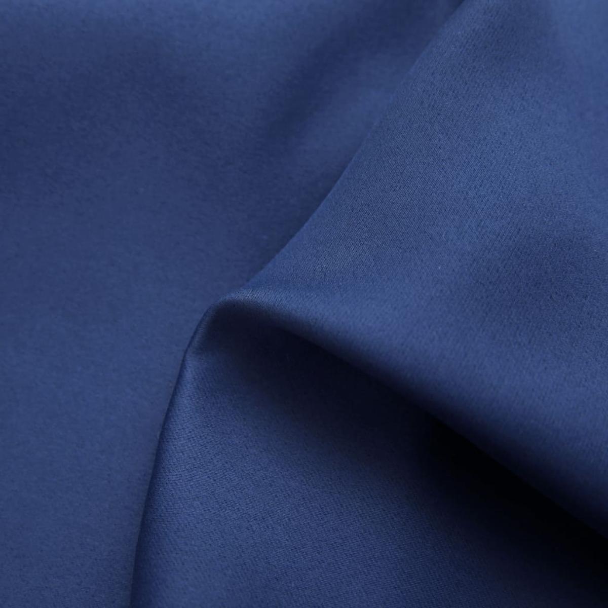 Cortinas opacas con anillas de metal 2 uds azul 140x225 cm