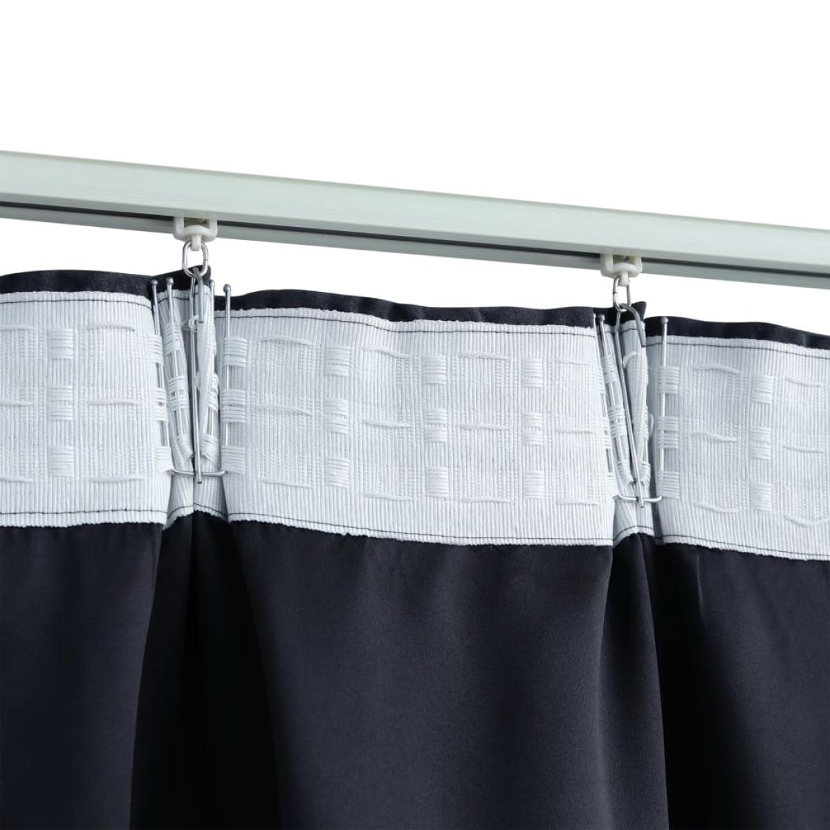 Cortinas opacas con ganchos 2 unidades gris antracita 140x175cm