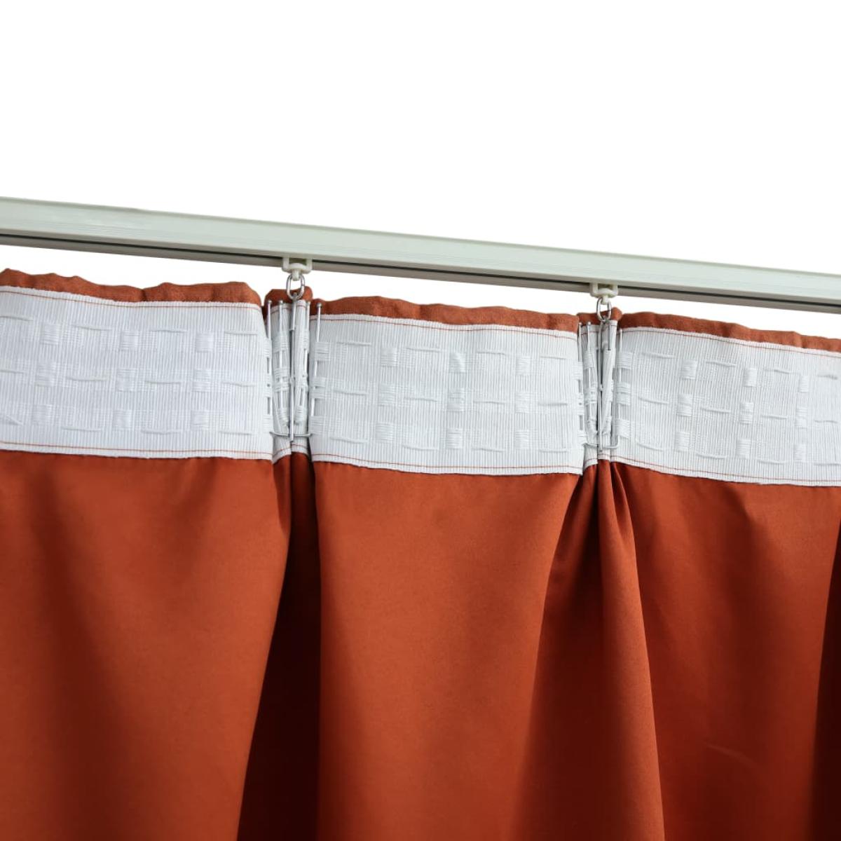 Cortinas opacas con ganchos 2 piezas color óxido 140x175 cm