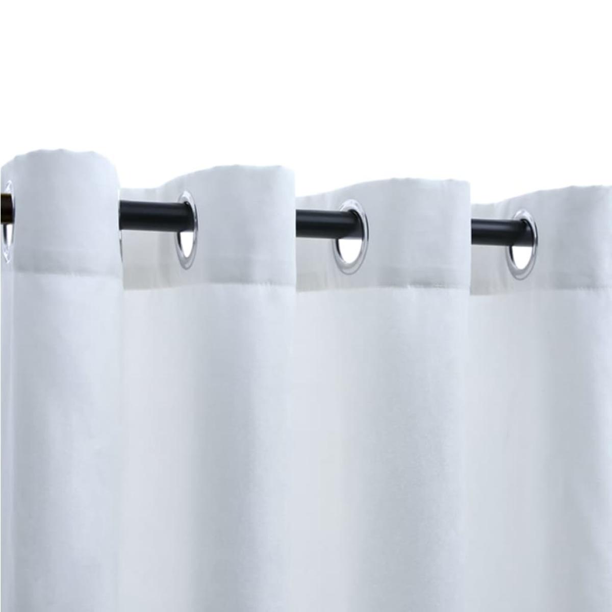 Cortinas opacas anillas de metal 2 pzas blanco crudo 140x245 cm 