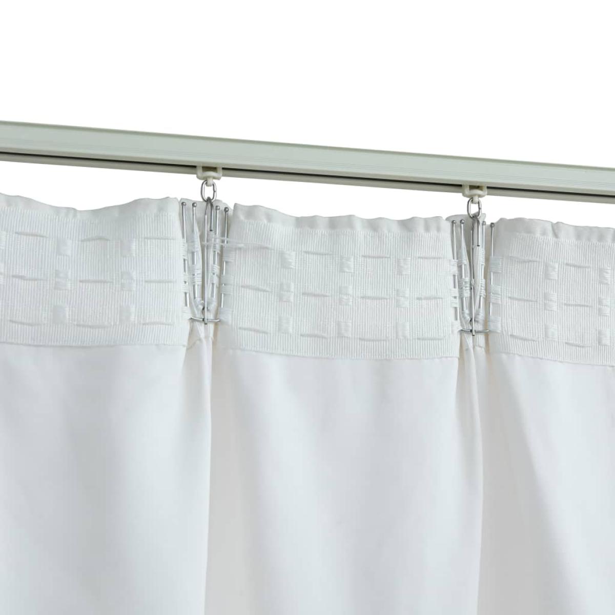 Cortinas opacas con ganchos 2 piezas blanco crudo 140x225 cm