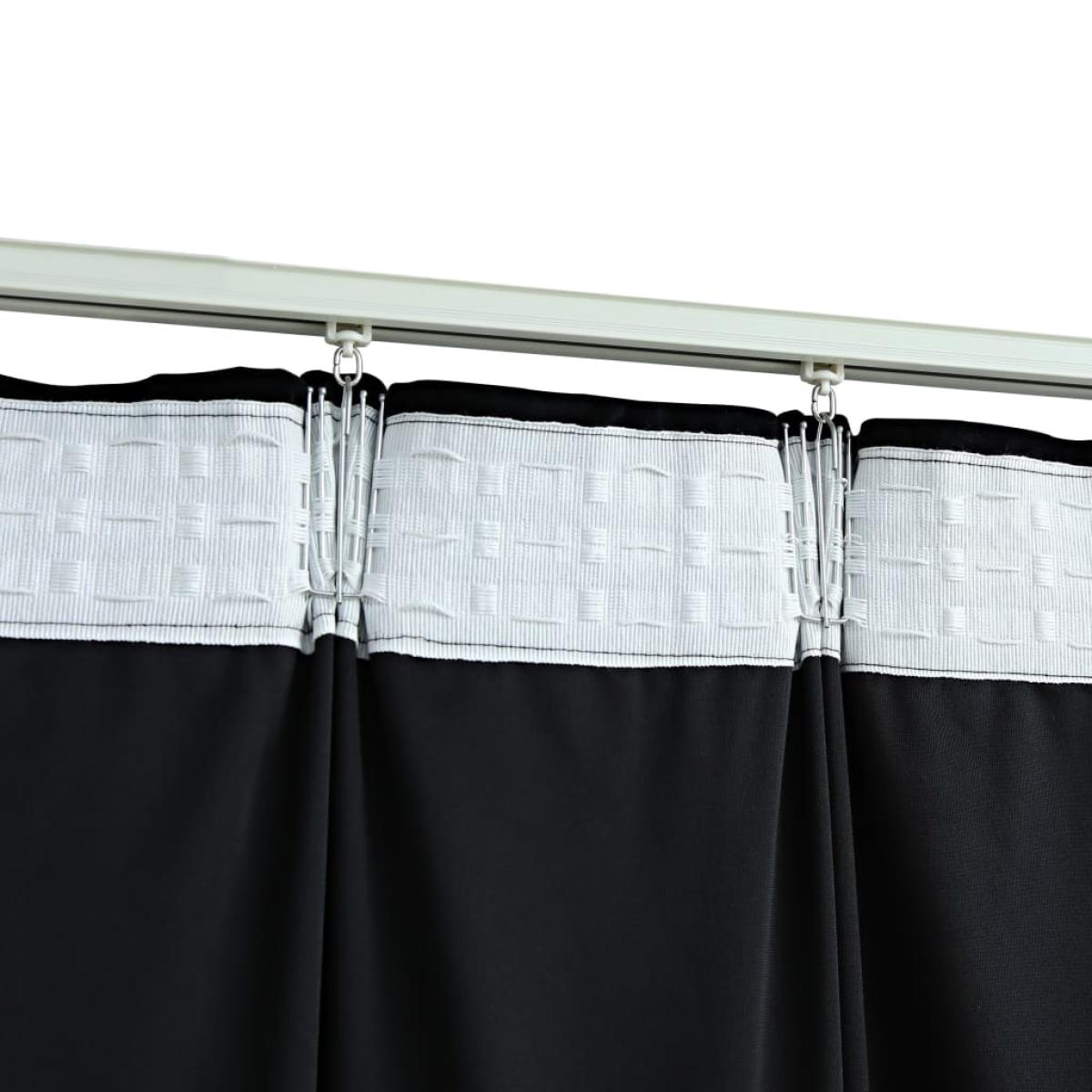 Cortinas opacas con ganchos 2 uds terciopelo negro 140x245 cm