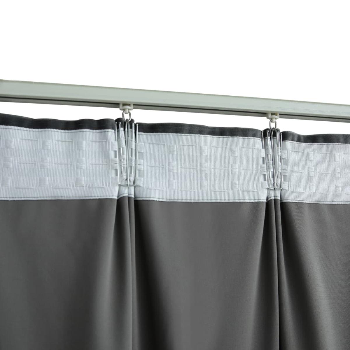 Cortinas opacas y ganchos 2 pzas terciopelo antracita 140x225cm