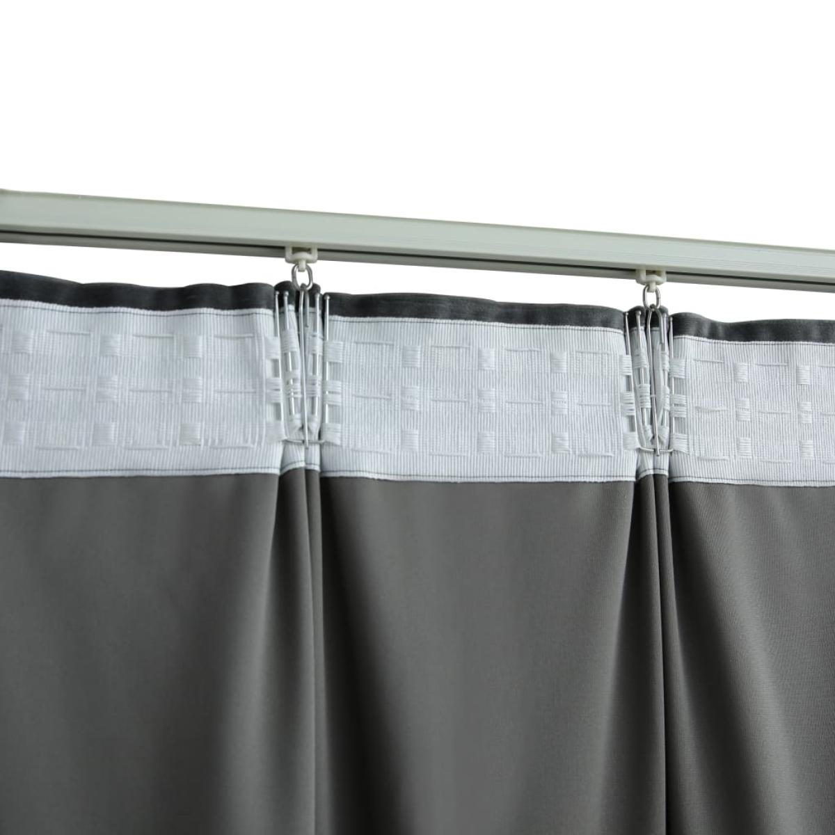 Cortina opaca con ganchos terciopelo gris antracita 290x245 cm