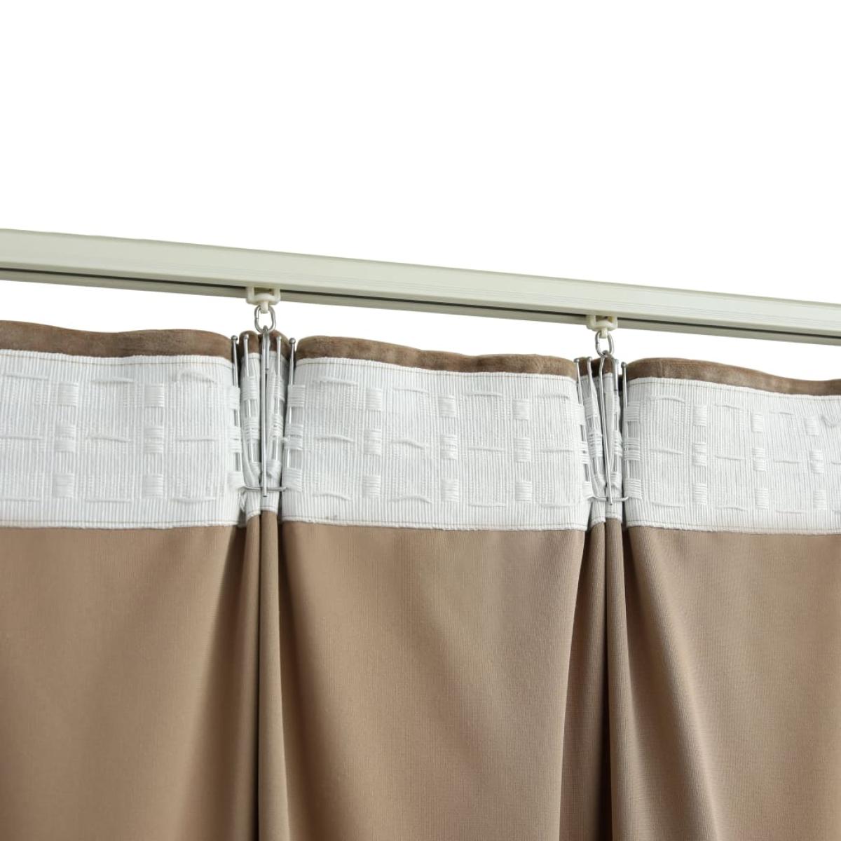 Cortinas opacas con ganchos 2 pzas terciopelo beige 140x175 cm