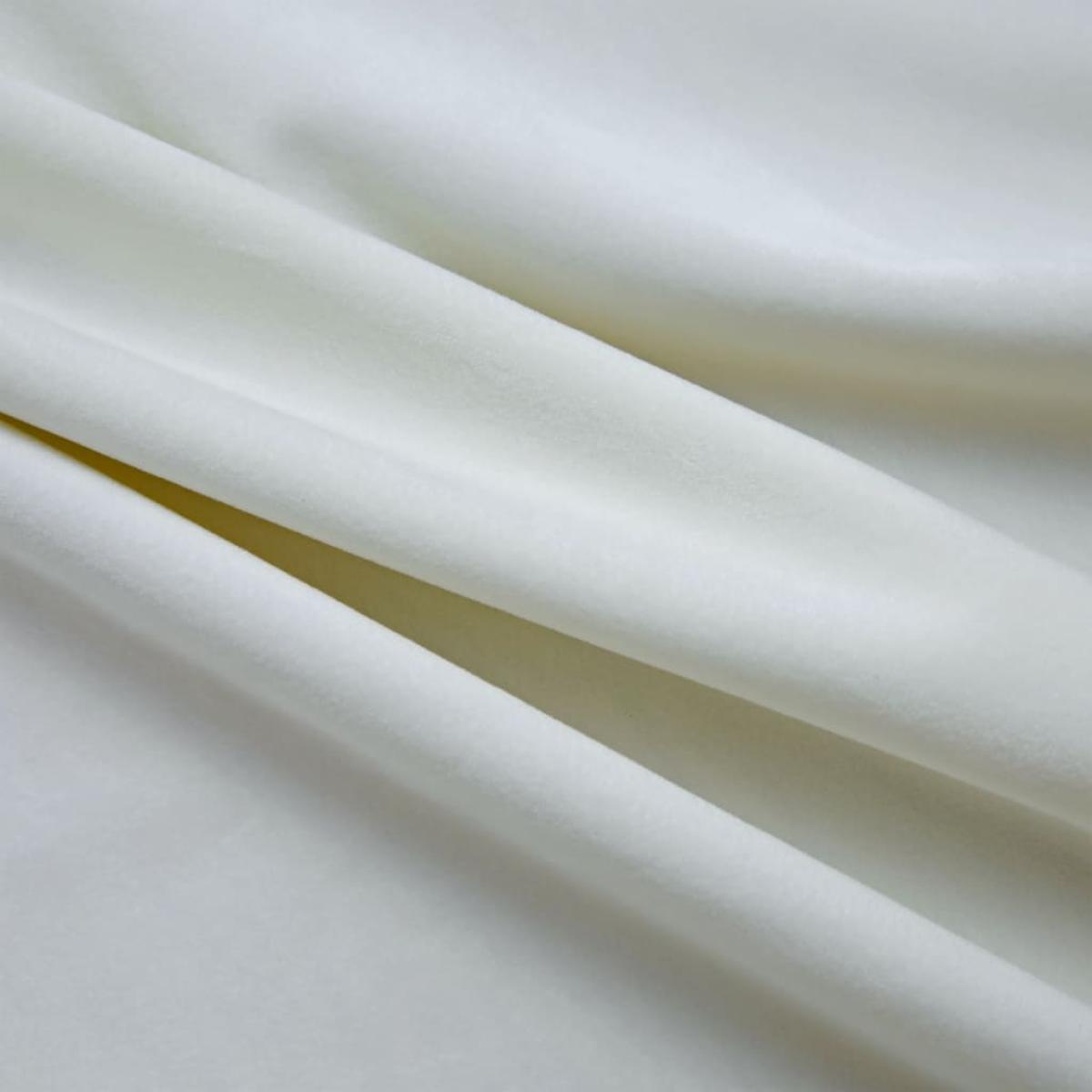 Cortina opaca con anillas de metal terciopelo crema 290x245 cm