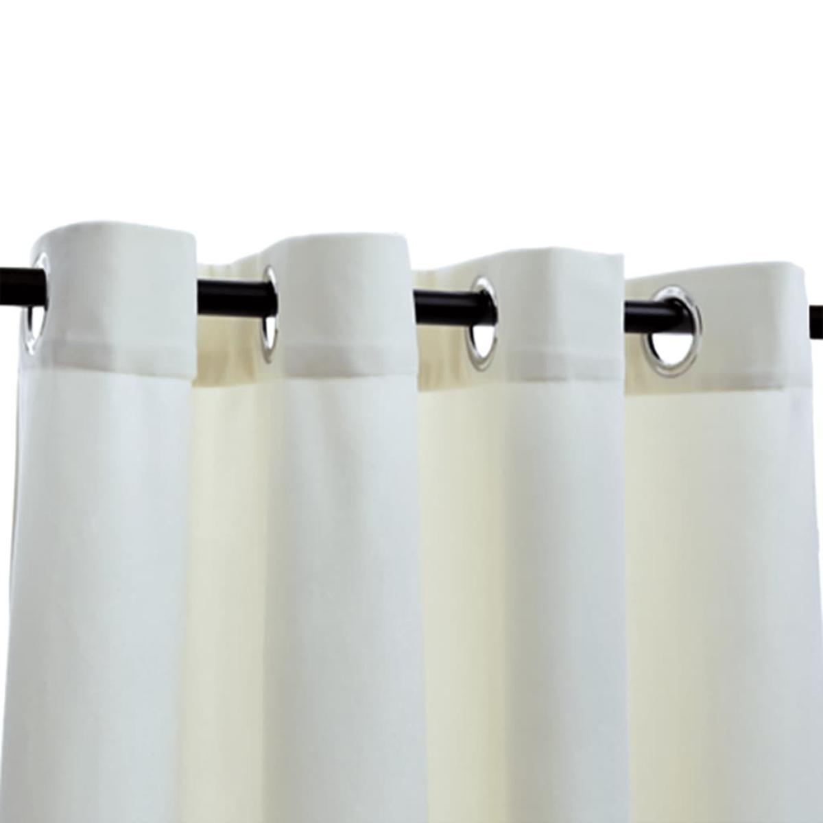Cortina opaca con anillas de metal terciopelo crema 290x245 cm