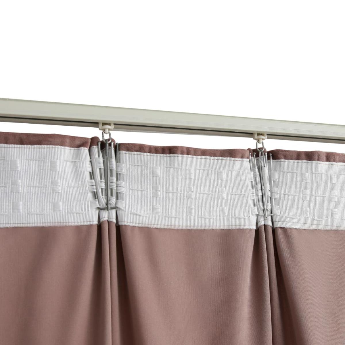 Cortinas opacas ganchos 2 pzas terciopelo rosa viejo 140x245 cm