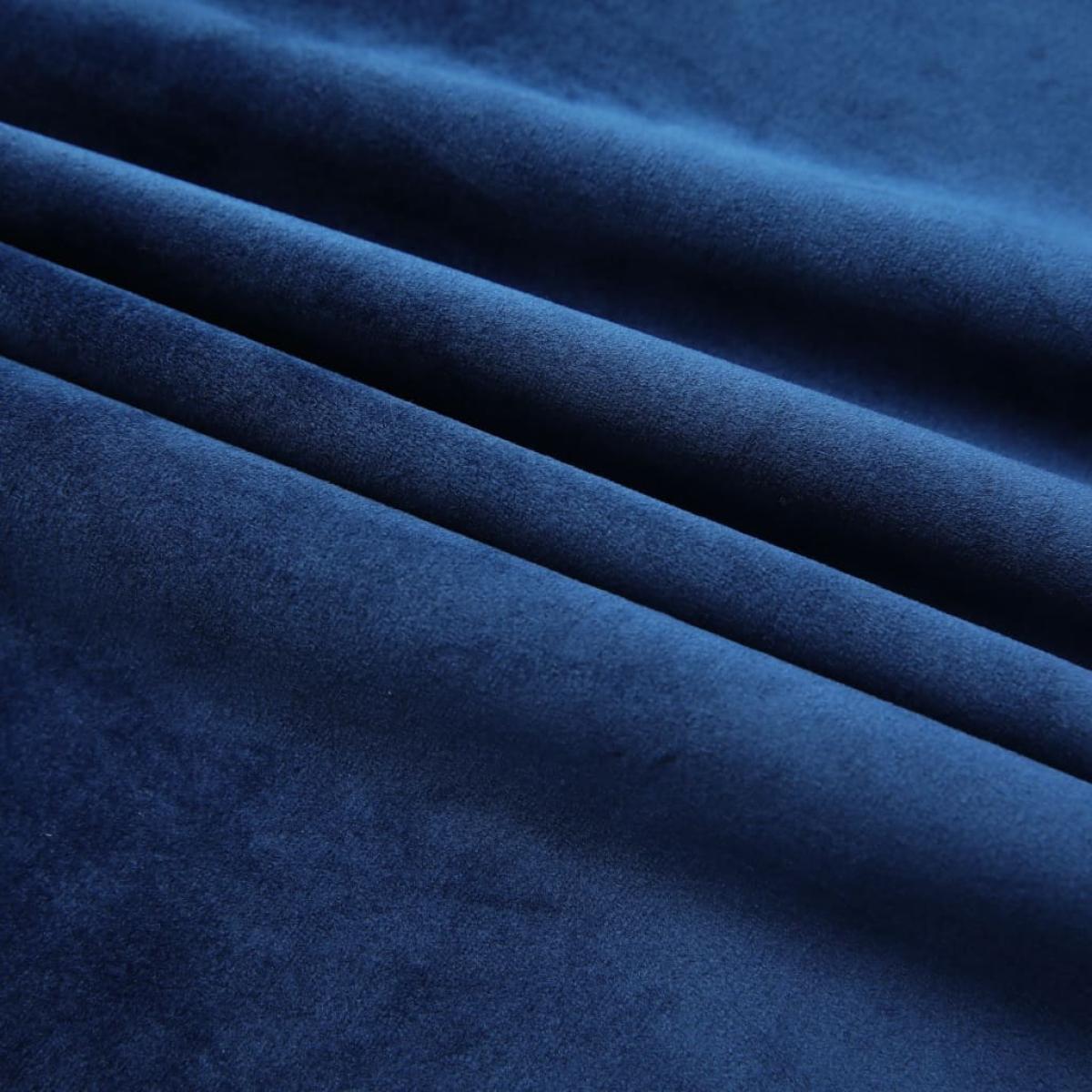 Cortinas opacas ganchos 2 pzas terciopelo azul oscuro 140x245cm