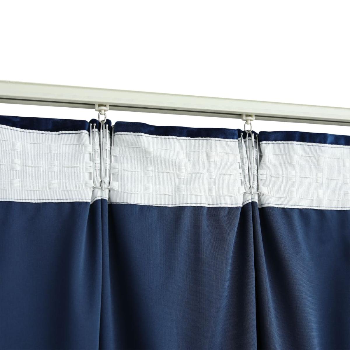 Cortinas opacas ganchos 2 pzas terciopelo azul oscuro 140x245cm
