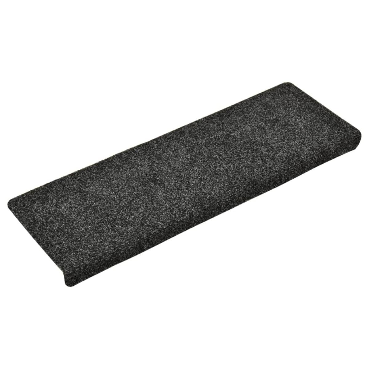 Alfombrilla escalera 15 uds tela punzonada gris 65x21x4 cm