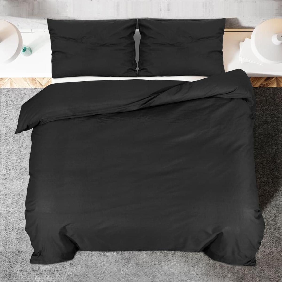 Juego de funda nórdica algodón negro 135x200 cm
