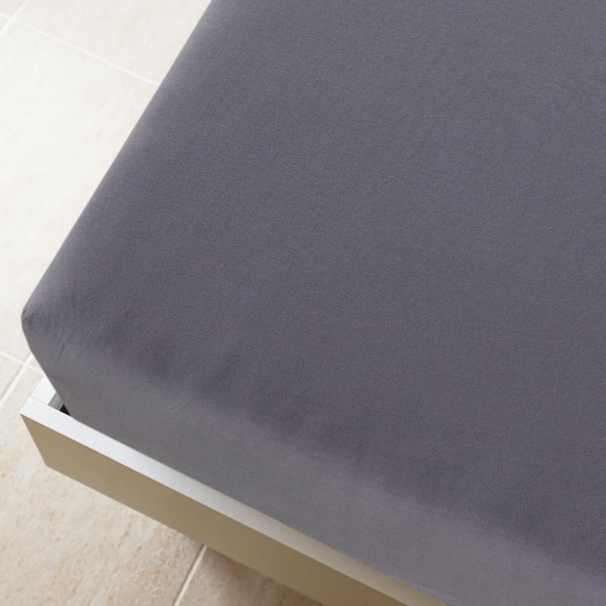 Sábanas bajeras jersey 2 uds algodón gris antracita 100x200 cm