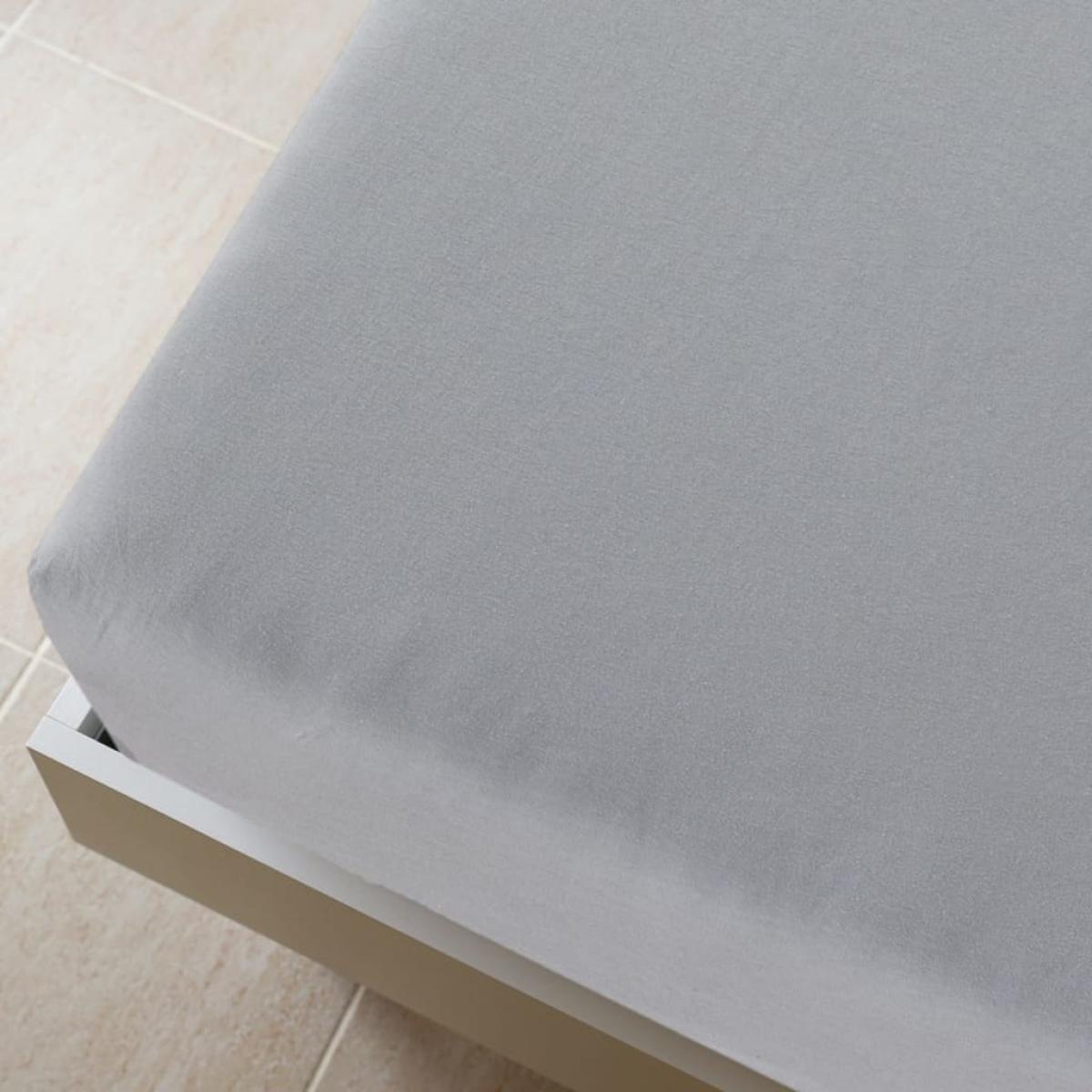 Sábanas bajeras jersey 2 uds algodón gris 140x200cm