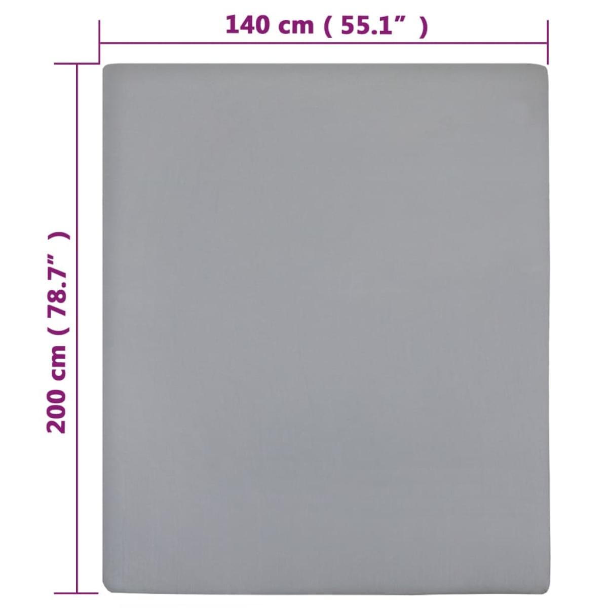 Sábanas bajeras jersey 2 uds algodón gris 140x200cm