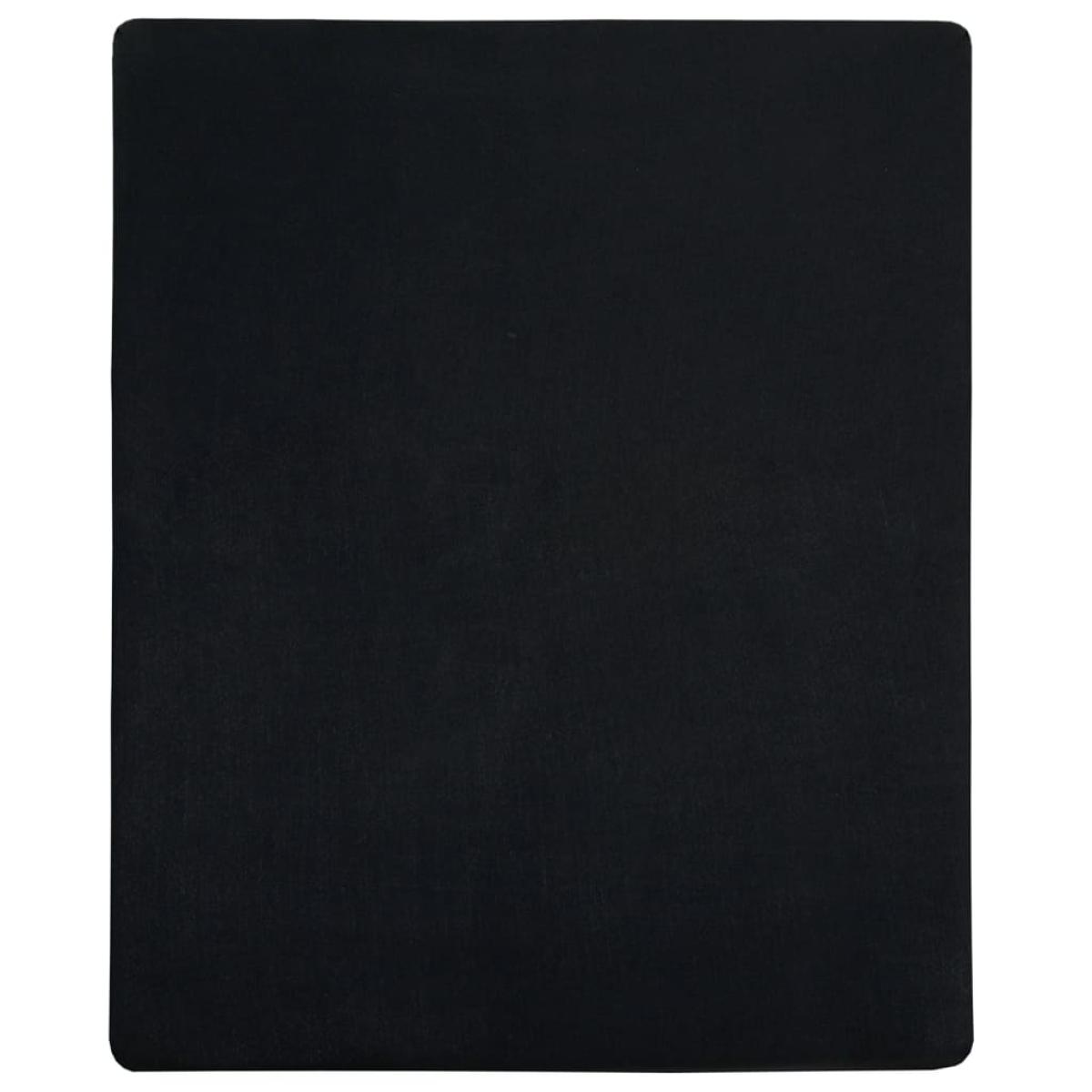Sábana bajera jersey algodón negro 160x200 cm