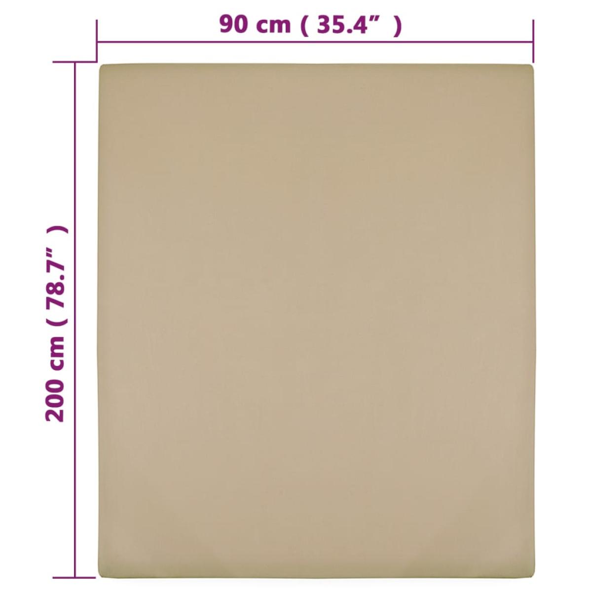 Sábana bajera jersey algodón gris taupe 90x200 cm