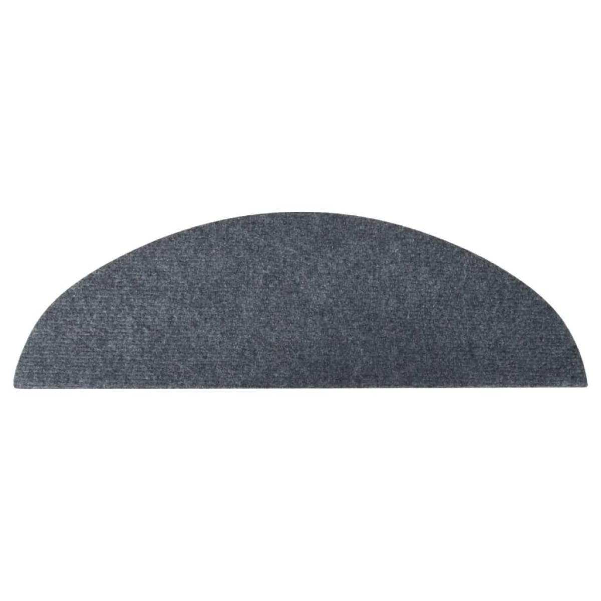 Alfombrilla autoadhesiva escalera 15 uds 56x17x3 cm gris