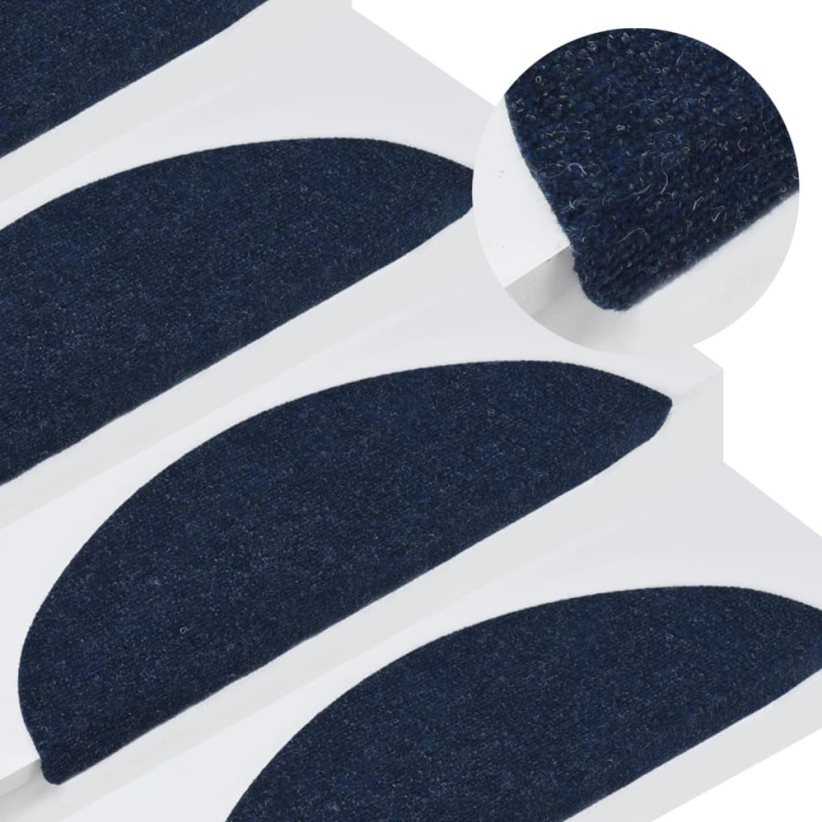 Alfombrilla autoadhesiva escalera 15 uds azul 56x17x3 cm