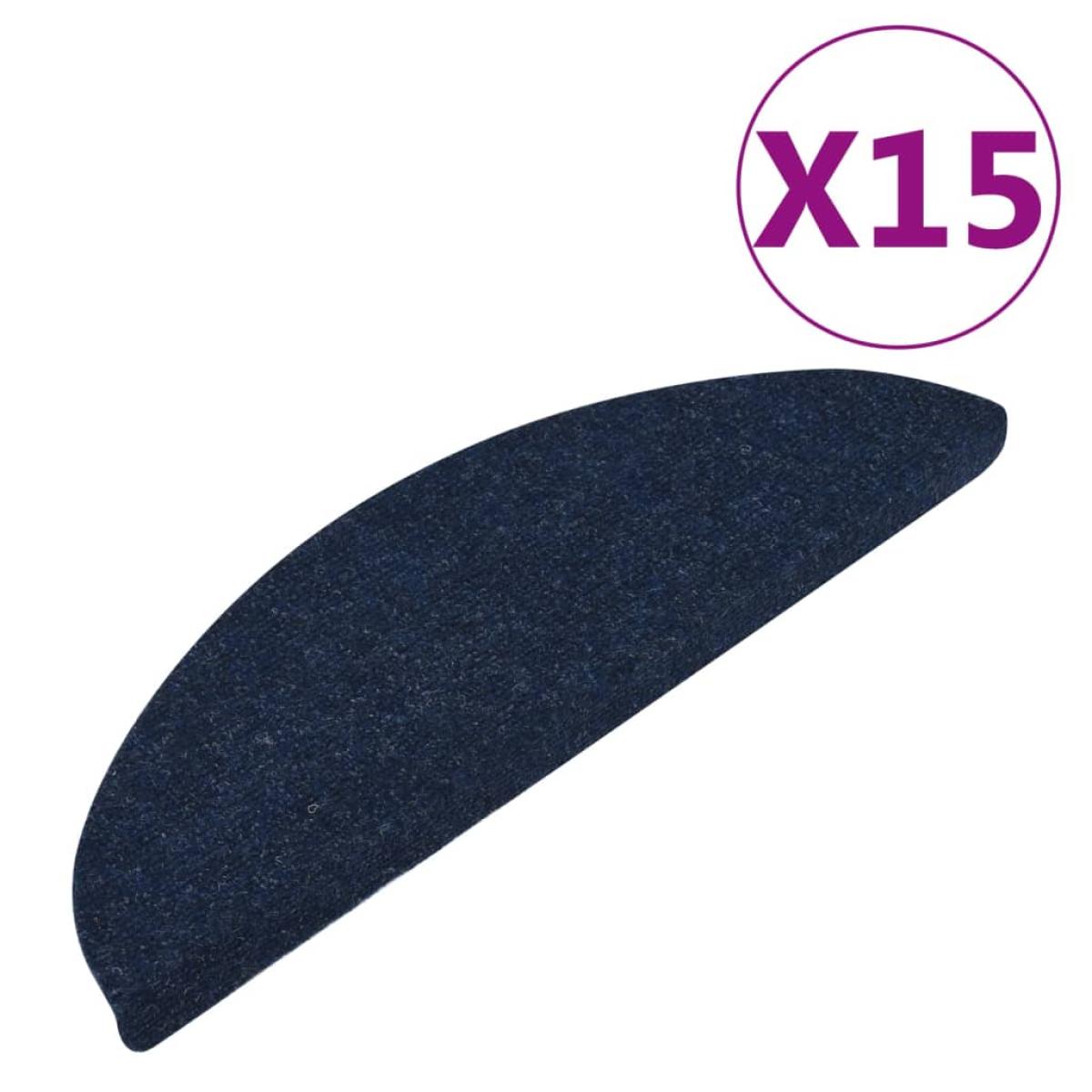 Alfombrilla autoadhesiva escalera 15 uds azul 56x17x3 cm