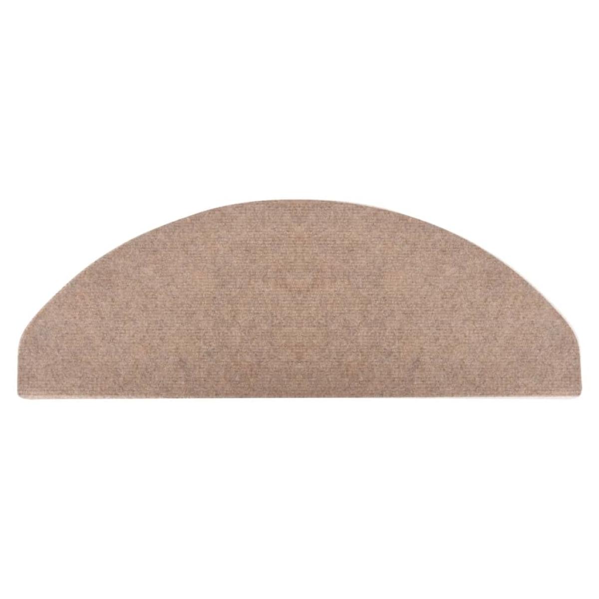 Alfombrilla autoadhesiva de escalera 15 uds beige 65x22,5x3,5cm