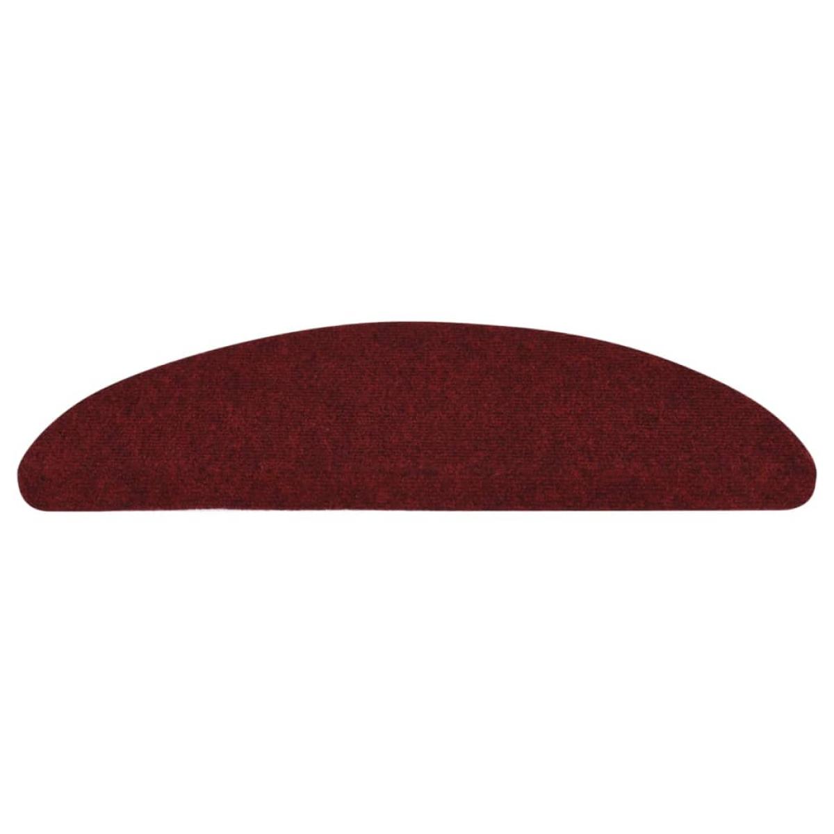 Alfombrilla autoadhesiva de escalera 15 uds roja 65x22,5x3,5 cm