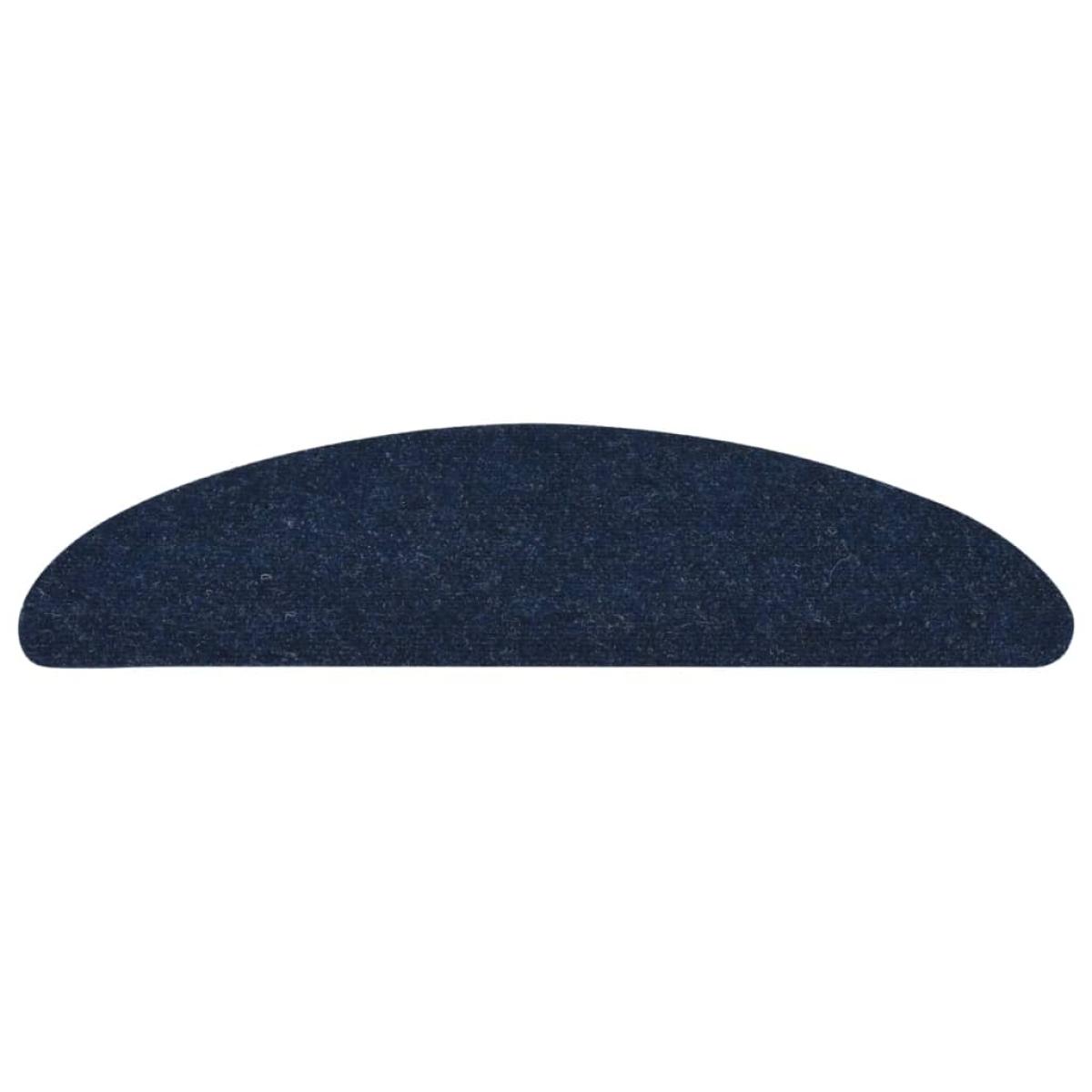 Alfombrilla autoadhesiva de escalera 15 uds azul 65x22,5x3,5 cm